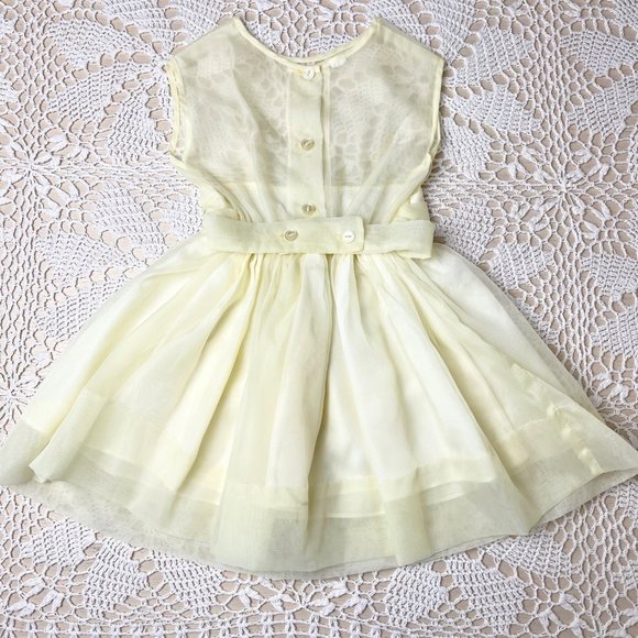 Vintage 1950s Little Miss Robin Baby Girl 4t Yellow Sheer Dress Cropped Jacket - Picture 4 of 12